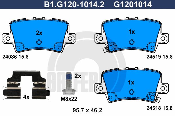 GALFER Комплект тормозных колодок, дисковый тормоз B1.G120-1014.2