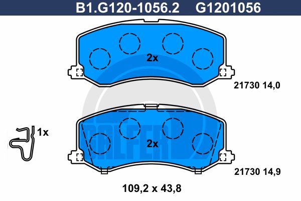 GALFER Комплект тормозных колодок, дисковый тормоз B1.G120-1056.2