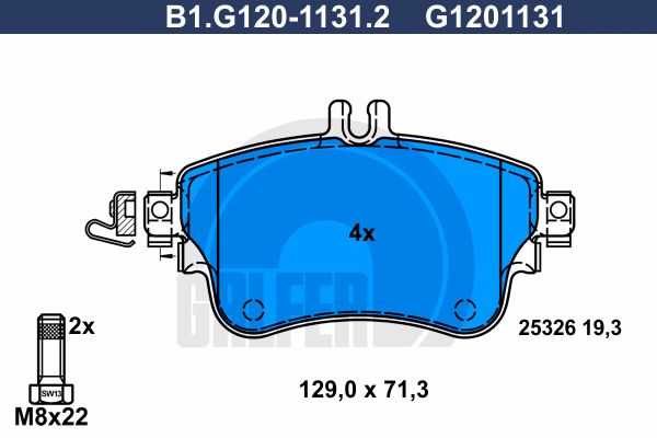 GALFER Комплект тормозных колодок, дисковый тормоз B1.G120-1131.2