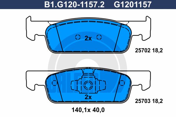 GALFER Комплект тормозных колодок, дисковый тормоз B1.G120-1157.2