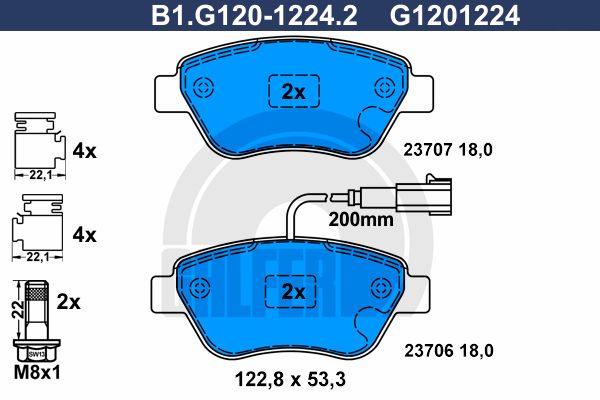 GALFER Комплект тормозных колодок, дисковый тормоз B1.G120-1224.2