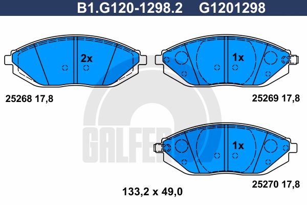 GALFER Комплект тормозных колодок, дисковый тормоз B1.G120-1298.2