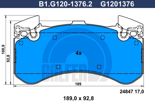 GALFER Комплект тормозных колодок, дисковый тормоз B1.G120-1376.2