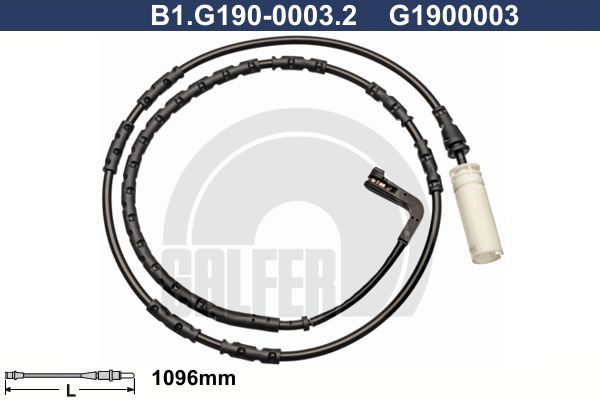 GALFER Сигнализатор, износ тормозных колодок B1.G190-0003.2
