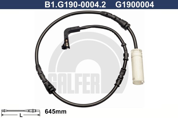 GALFER Сигнализатор, износ тормозных колодок B1.G190-0004.2