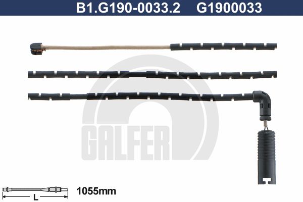 GALFER Сигнализатор, износ тормозных колодок B1.G190-0033.2