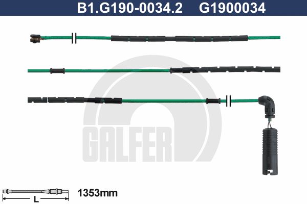 GALFER Сигнализатор, износ тормозных колодок B1.G190-0034.2