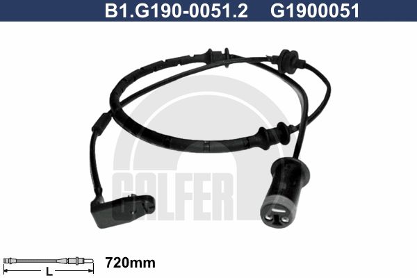 GALFER Сигнализатор, износ тормозных колодок B1.G190-0051.2