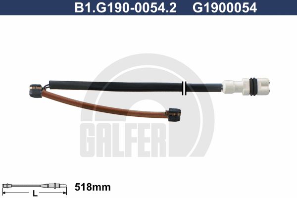 GALFER Сигнализатор, износ тормозных колодок B1.G190-0054.2