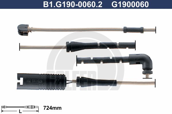 GALFER Сигнализатор, износ тормозных колодок B1.G190-0060.2