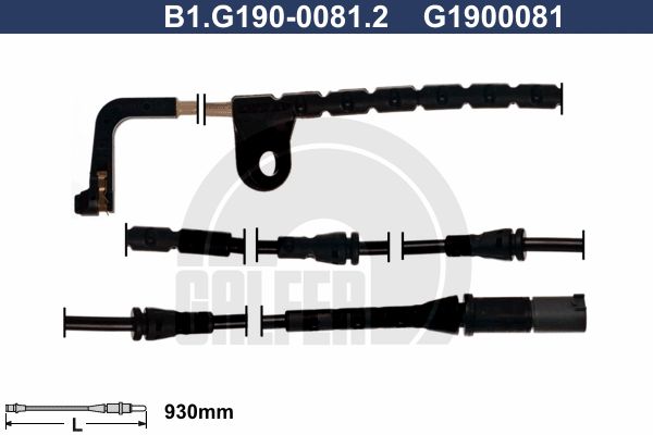 GALFER Сигнализатор, износ тормозных колодок B1.G190-0081.2