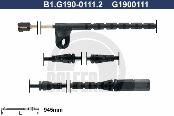 GALFER Сигнализатор, износ тормозных колодок B1.G190-0111.2