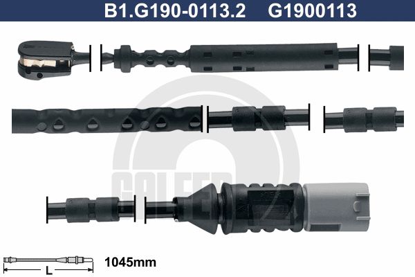 GALFER Сигнализатор, износ тормозных колодок B1.G190-0113.2