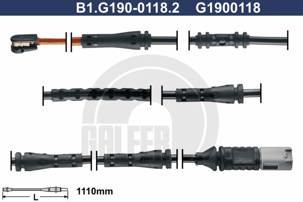 GALFER Сигнализатор, износ тормозных колодок B1.G190-0118.2