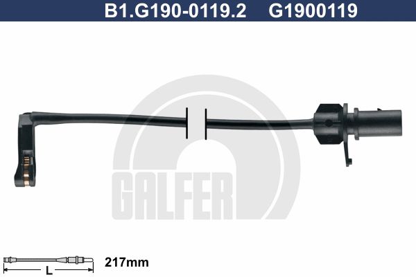 GALFER Сигнализатор, износ тормозных колодок B1.G190-0119.2