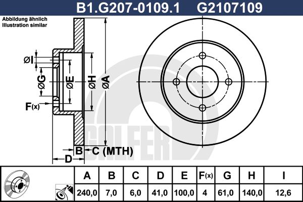 GALFER Тормозной диск B1.G207-0109.1