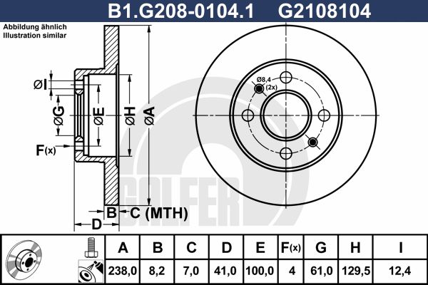 GALFER Тормозной диск B1.G208-0104.1