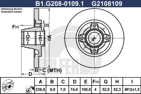 GALFER Bremžu diski B1.G208-0109.1