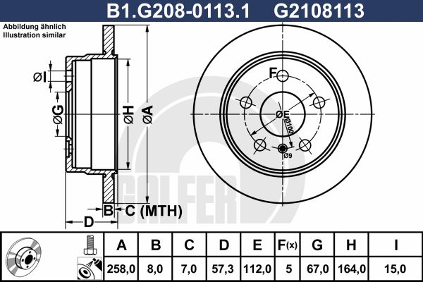 GALFER Bremžu diski B1.G208-0113.1