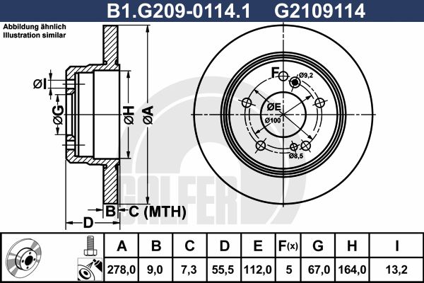 GALFER Bremžu diski B1.G209-0114.1