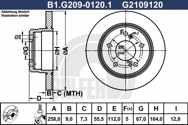 GALFER Bremžu diski B1.G209-0120.1