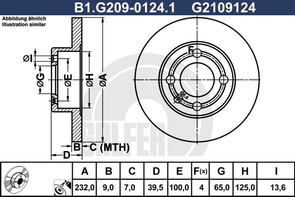 GALFER Bremžu diski B1.G209-0124.1