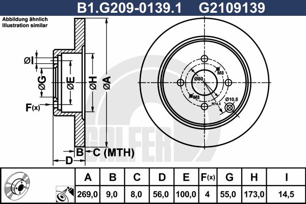 GALFER Bremžu diski B1.G209-0139.1