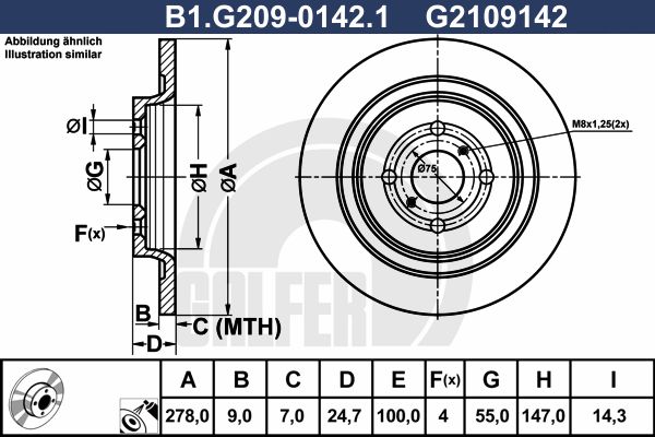 GALFER Bremžu diski B1.G209-0142.1