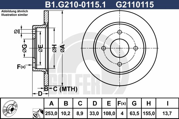 GALFER Тормозной диск B1.G210-0115.1