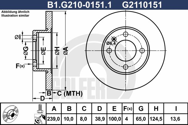 GALFER Тормозной диск B1.G210-0151.1