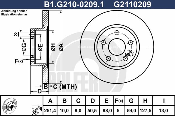 GALFER Тормозной диск B1.G210-0209.1