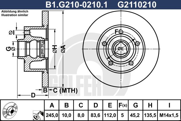 GALFER Тормозной диск B1.G210-0210.1
