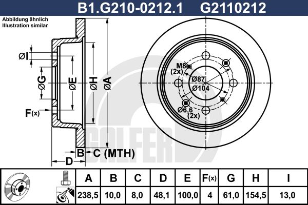 GALFER Bremžu diski B1.G210-0212.1