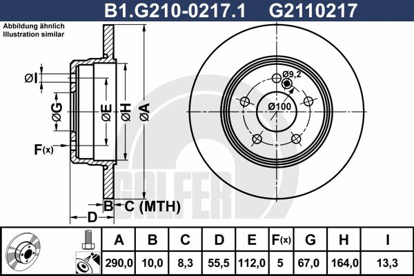 GALFER Bremžu diski B1.G210-0217.1