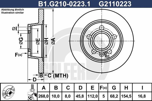 GALFER Bremžu diski B1.G210-0223.1