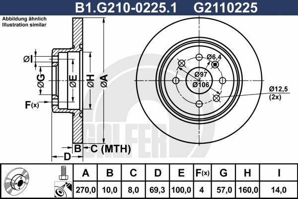 GALFER Bremžu diski B1.G210-0225.1