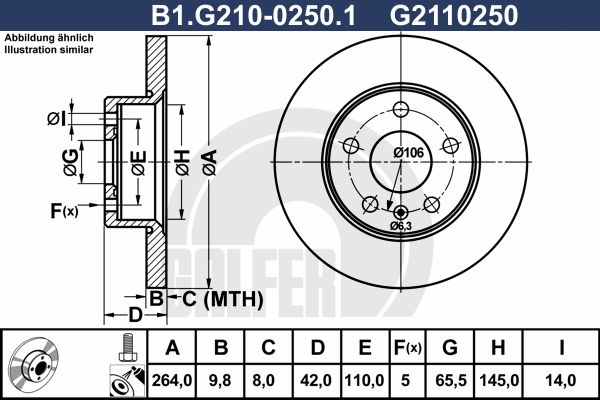 GALFER Тормозной диск B1.G210-0250.1