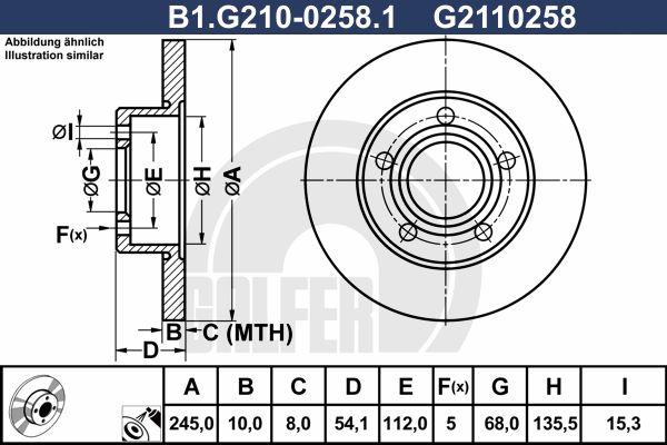 GALFER Тормозной диск B1.G210-0258.1