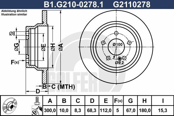 GALFER Тормозной диск B1.G210-0278.1