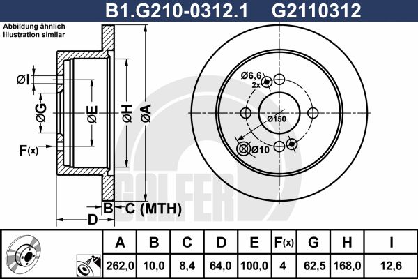 GALFER Bremžu diski B1.G210-0312.1