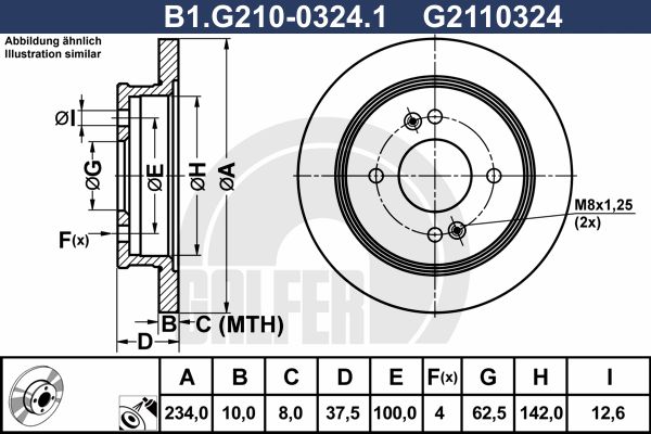 GALFER Тормозной диск B1.G210-0324.1