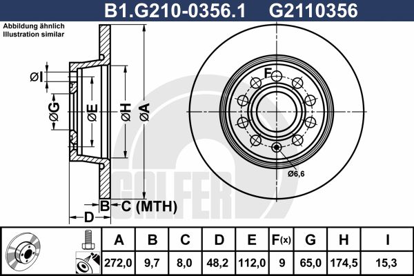 GALFER Тормозной диск B1.G210-0356.1