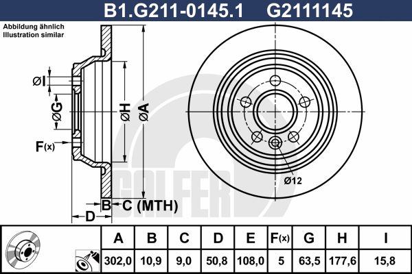 GALFER Тормозной диск B1.G211-0145.1