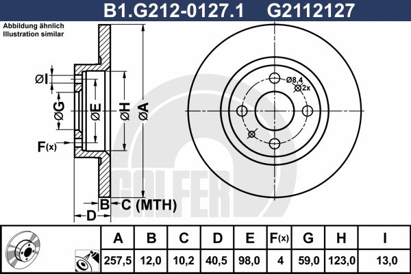 GALFER Bremžu diski B1.G212-0127.1