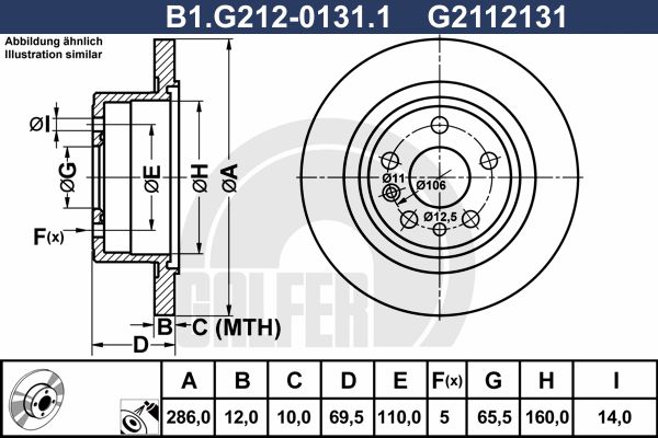 GALFER Тормозной диск B1.G212-0131.1