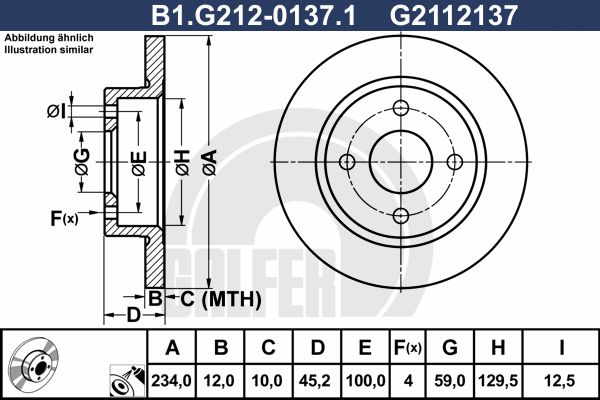 GALFER Bremžu diski B1.G212-0137.1