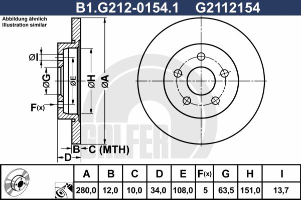 GALFER Bremžu diski B1.G212-0154.1