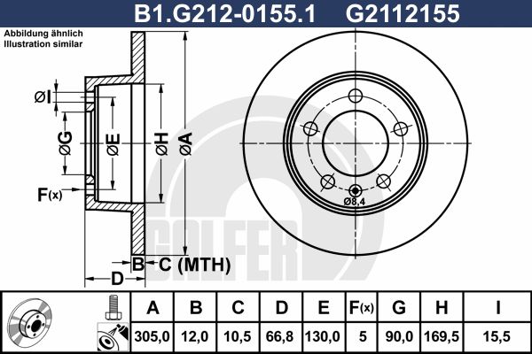 GALFER Bremžu diski B1.G212-0155.1