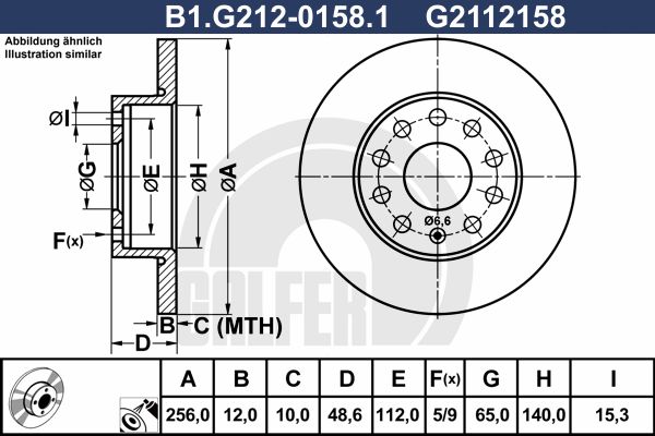 GALFER Bremžu diski B1.G212-0158.1