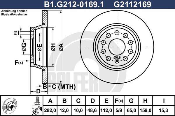 GALFER Тормозной диск B1.G212-0169.1